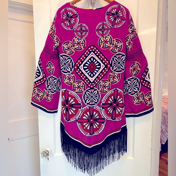 Chelsea & Violet - Long Sleeve Magenta Dress with Fringe - Picture 10 of 10